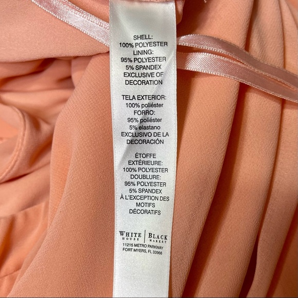 White House Black Market Asymmetrical Popover Dress Orange Peach 10 Medium - Picture 11 of 13